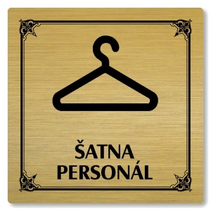 Šatna personál, 80x80mm, zlatá, Nebraska